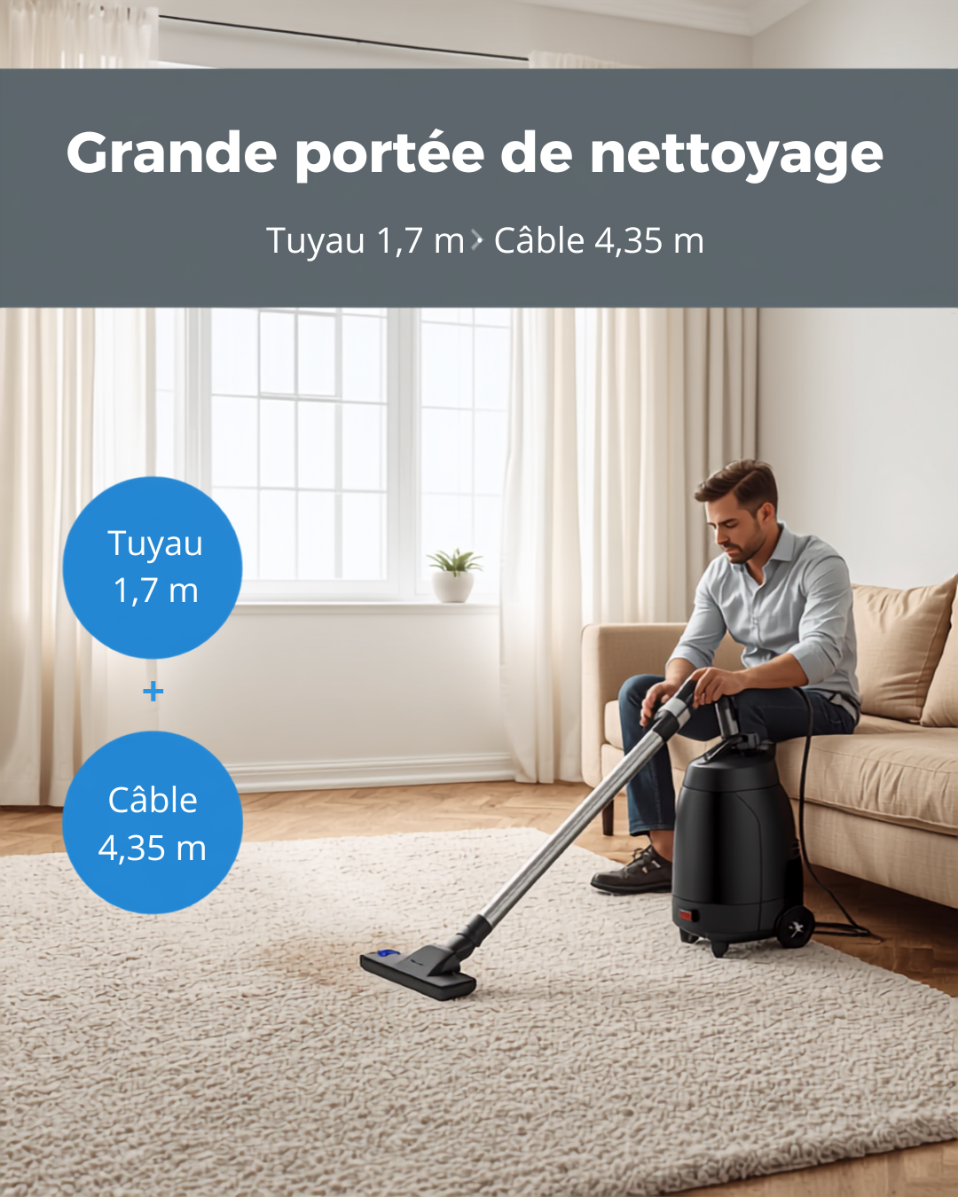 Lubluelu V9 — Nettoyeur de Tapis Vapeur 15kPa